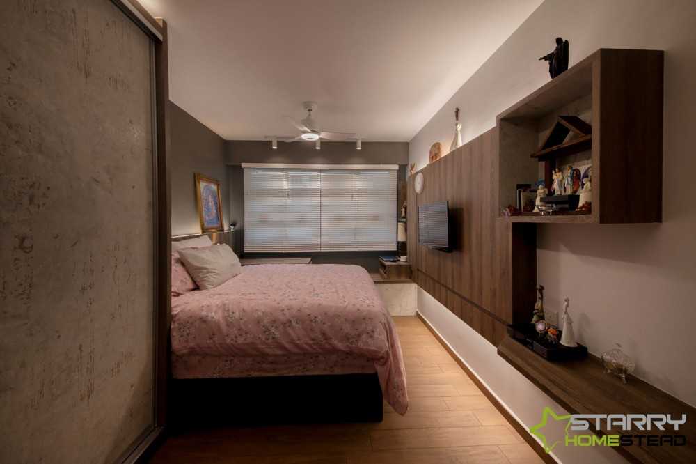 Asian Bedroom with Wardrobe and Sliding Wardrobe