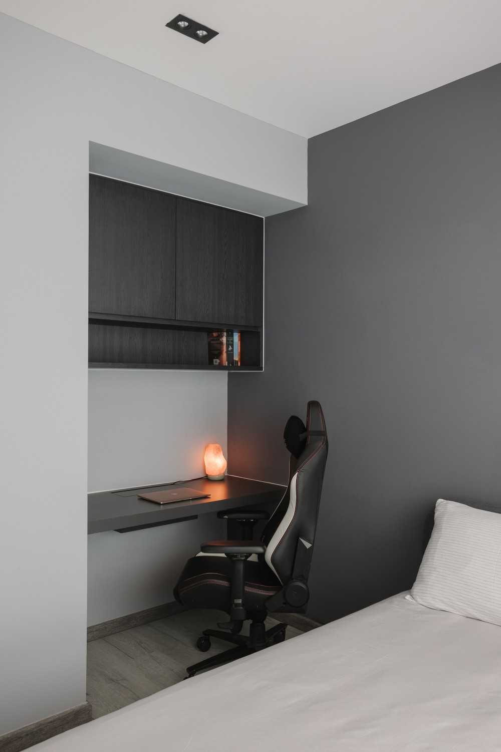 Modern Bedroom with Desk and Desk Chairs