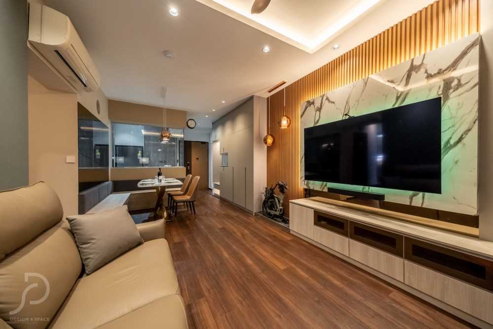 Modern Living Room with Feature Wall and Sofa