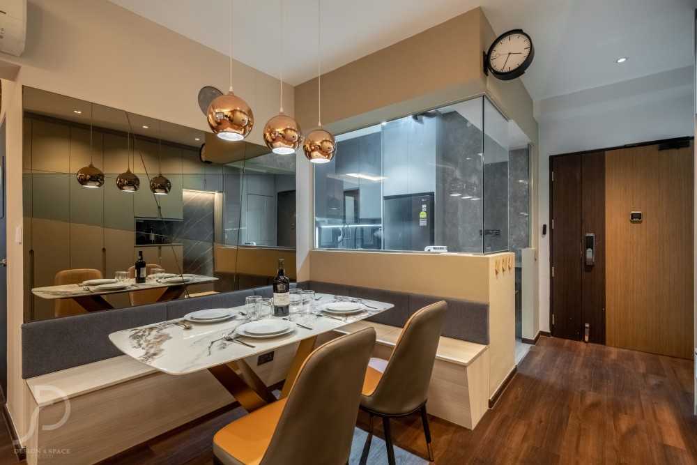 Modern Dining Room with Downlights and Dining Table