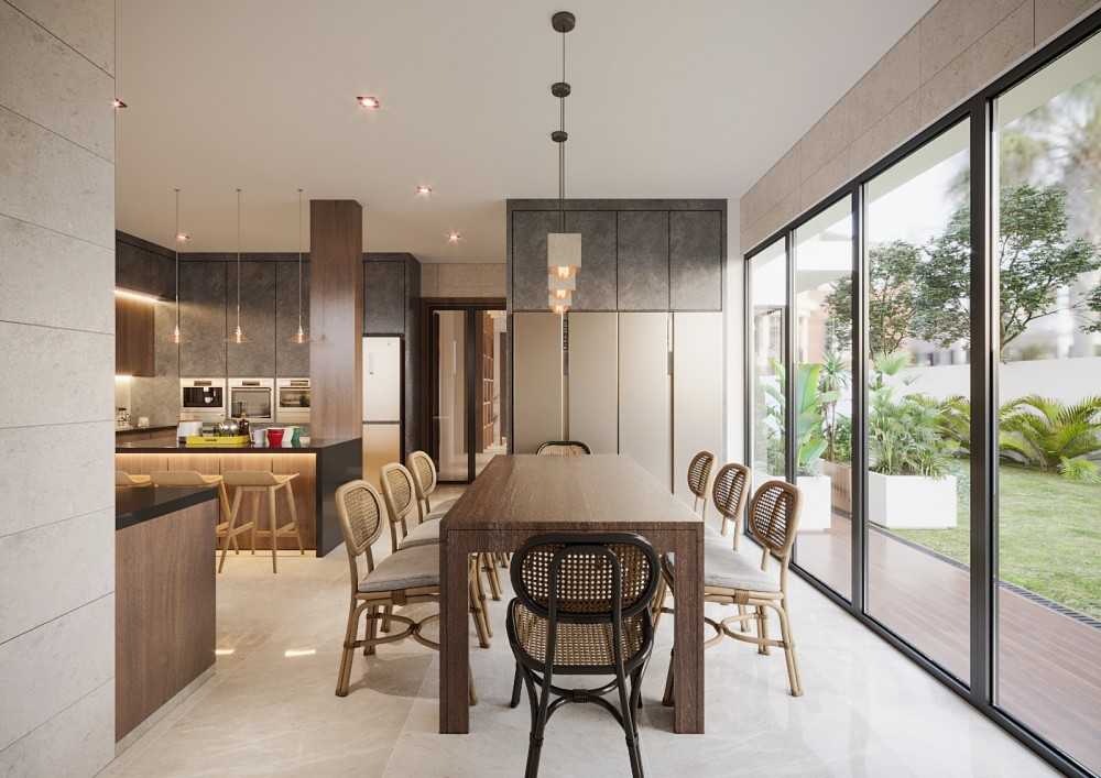 Contemporary Kitchen with Countertop and Homogeneous Tiles