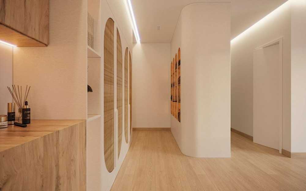 Contemporary Walk-in Wardrobe with Parquet Floor and Drop Ceiling