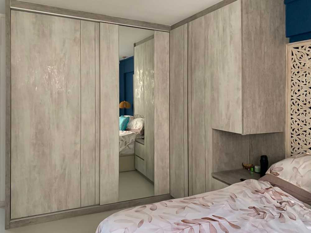 Scandinavian Bedroom with Wardrobe and Sliding Wardrobe