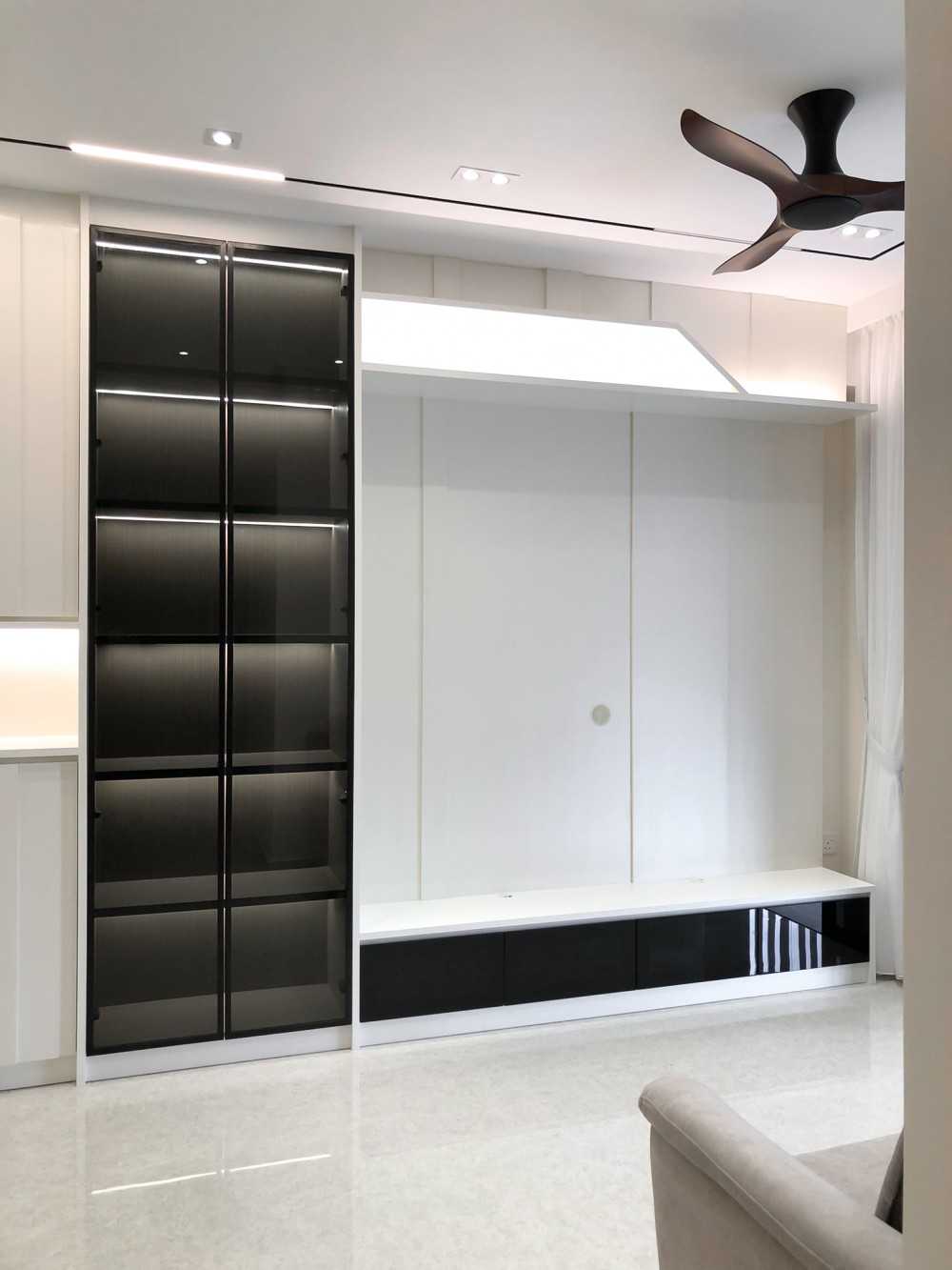 Modern Living Room with TV Console and Feature Wall