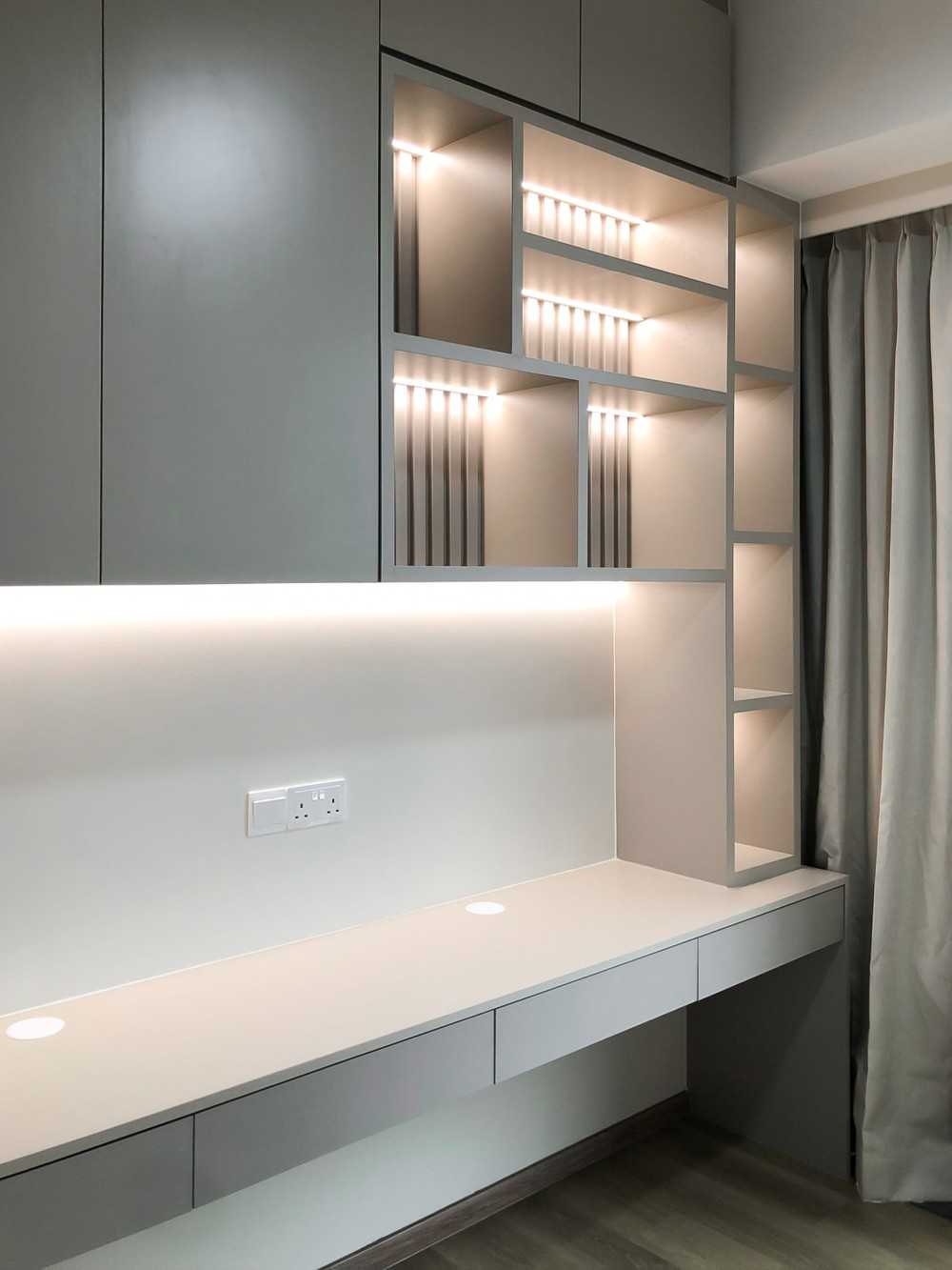 Modern Bedroom with Bedroom Dresser and Paintings