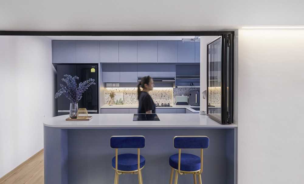 Modern Kitchen with Countertop and Vinyl Flooring