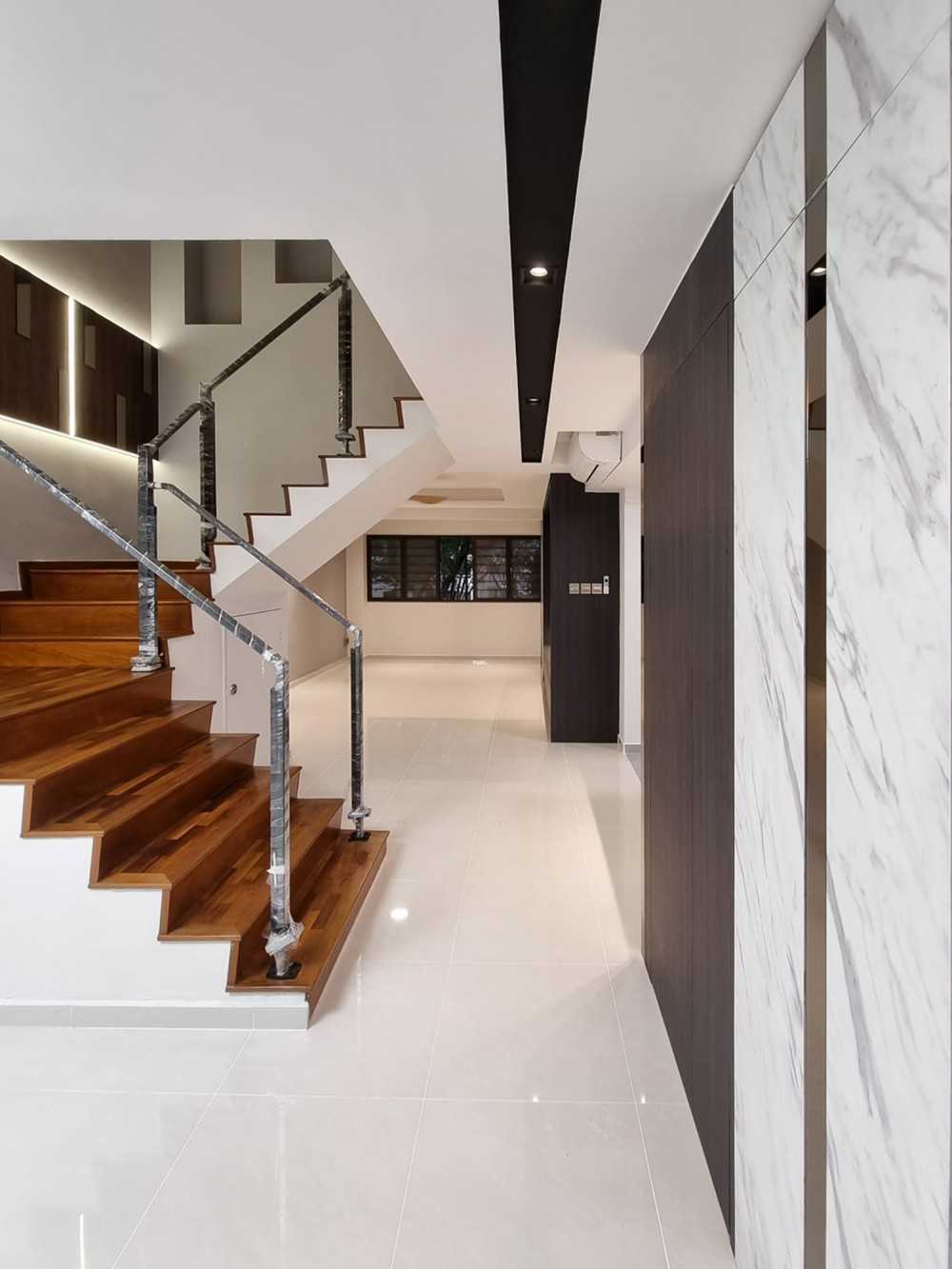 Modern Living Room with Feature Wall and Window Grille