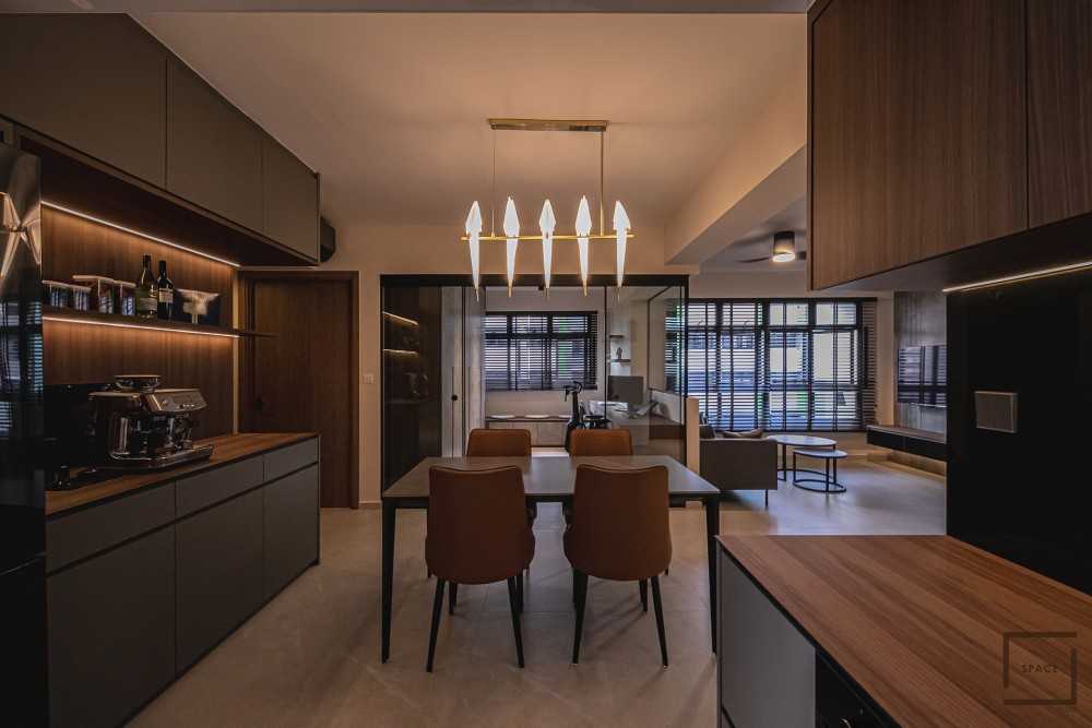 Contemporary Living Room with TV Console and Feature Wall