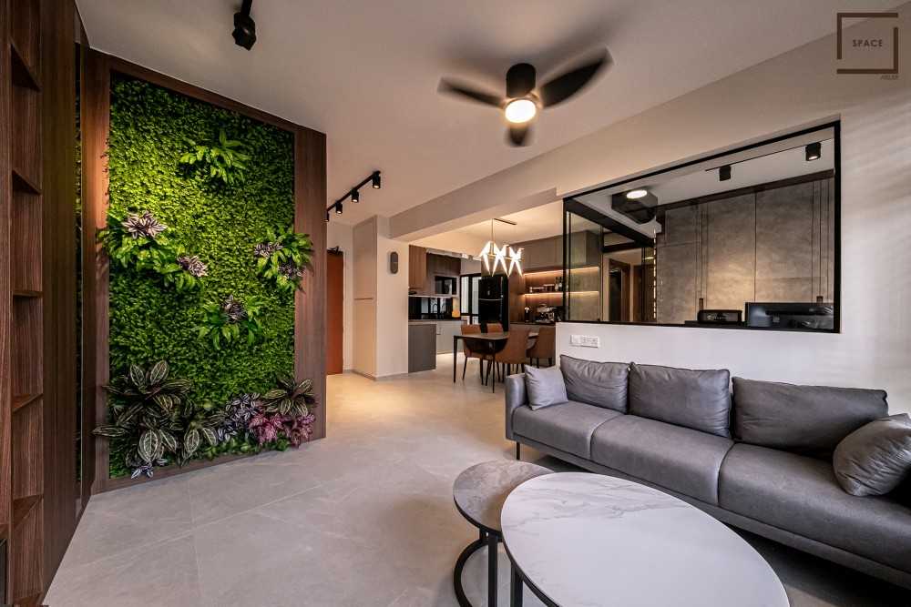 Contemporary Living Room with TV Console and Sofa