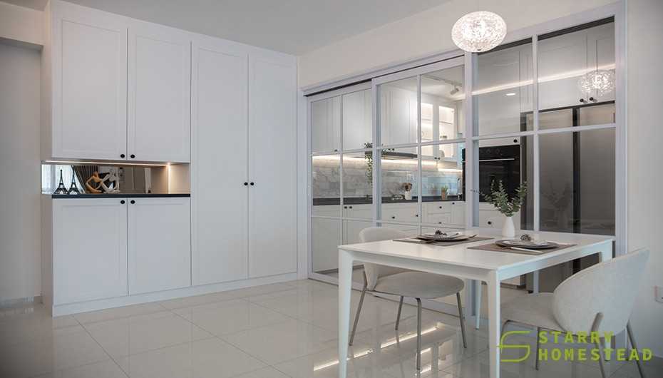 Modern Dining Room with Dining Table and Lighting