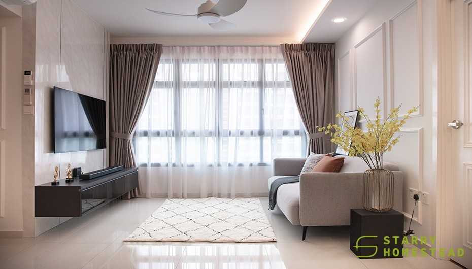 Modern Living Room with Carpet and TV