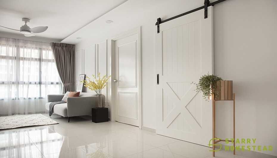 Modern Living Room with Ceiling Light and Sofa