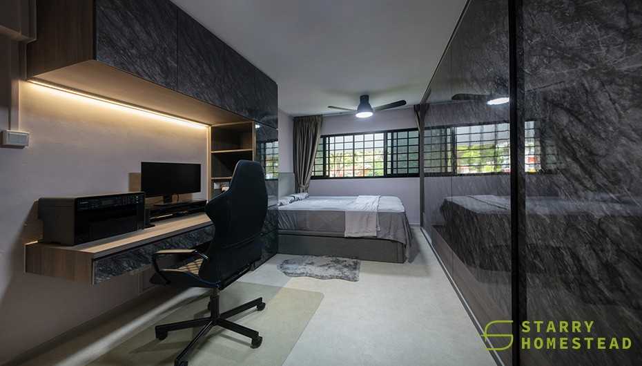 Modern Bedroom with Wardrobe and Sliding Wardrobe