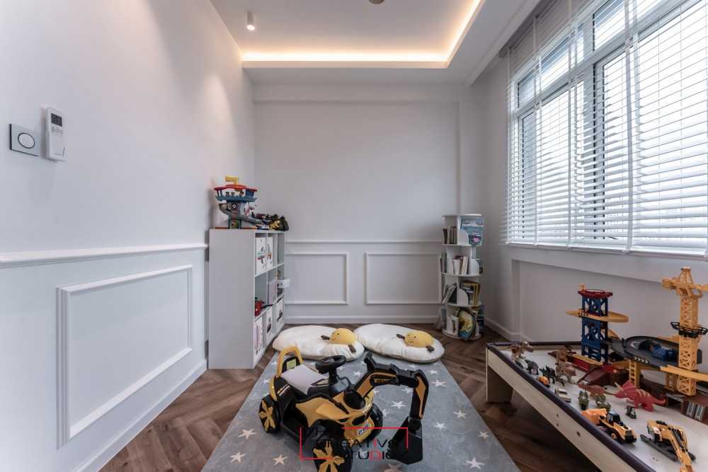 Contemporary Kids Room with Toys and Children's Storage