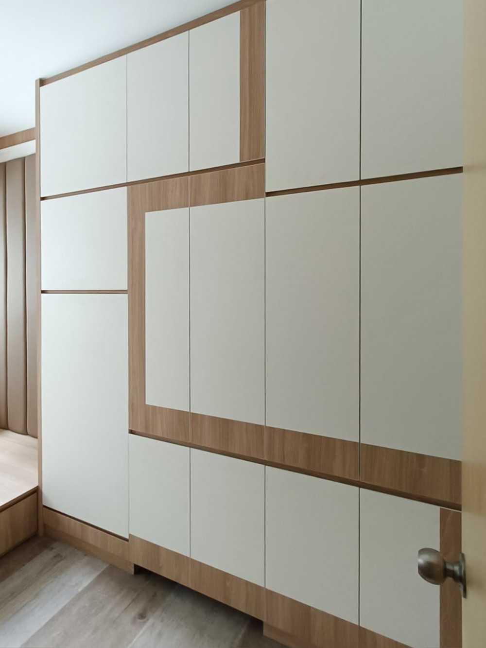 Scandinavian Bedroom with Wardrobe and Built-in Bed