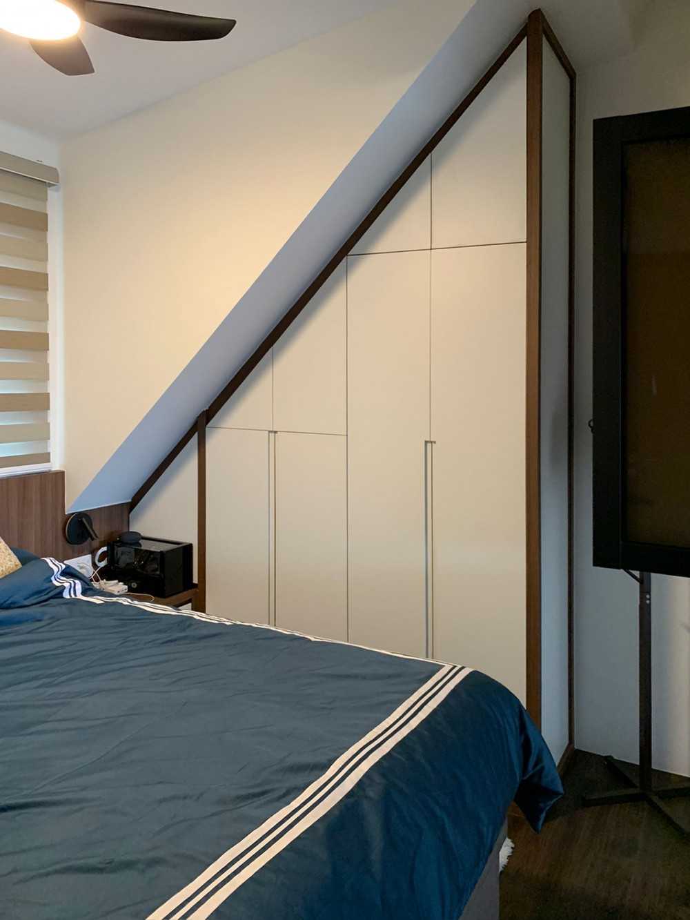 Scandinavian Bedroom with Wardrobe and Storage Cabinets