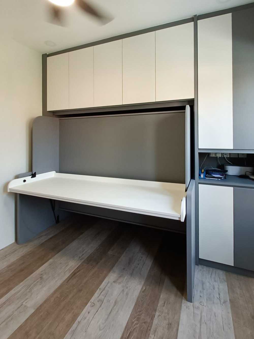 Scandinavian Bedroom with Bookshelf and Desk