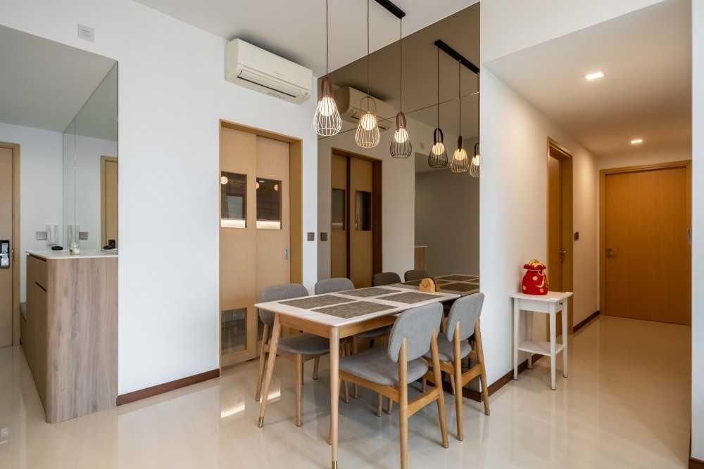 Modern Dining Room with Drop Light and Cove Lighting