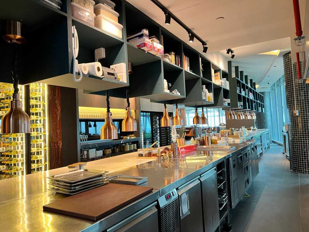 Modern Restaurant with Bar Counter and Dining Table