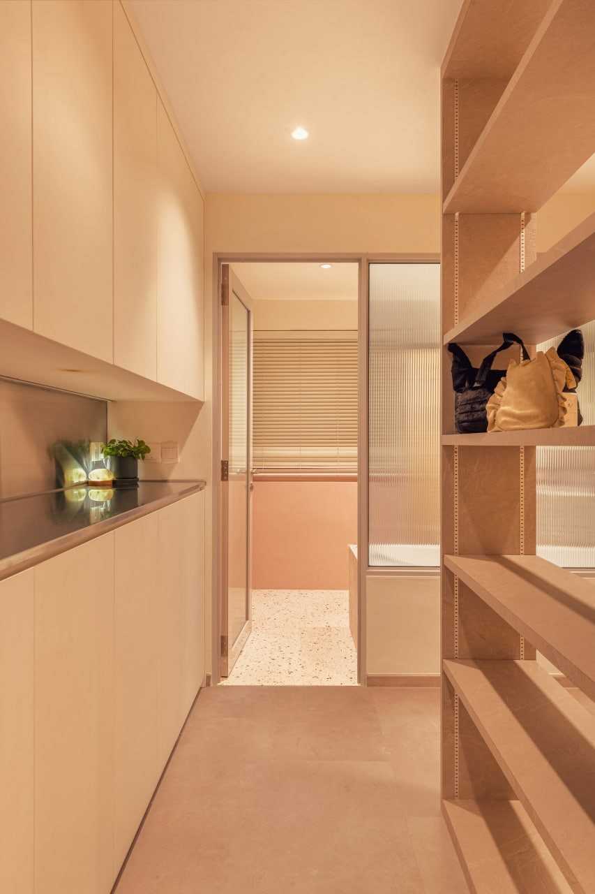Modern Entryway with Seating Bench and Shoe Rack