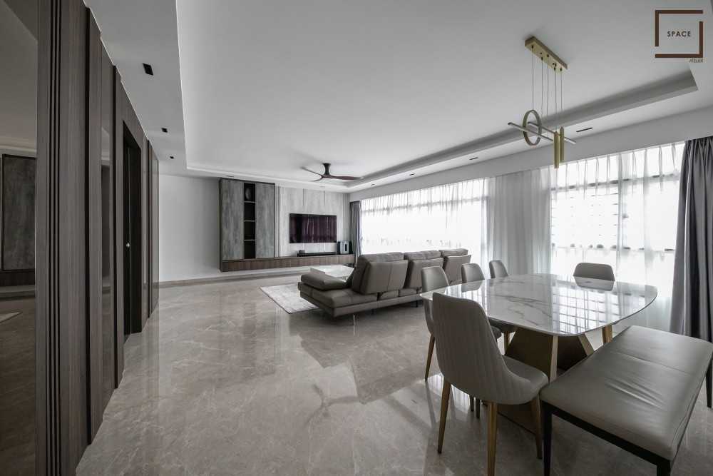 Contemporary Living Room with TV Console and Feature Wall