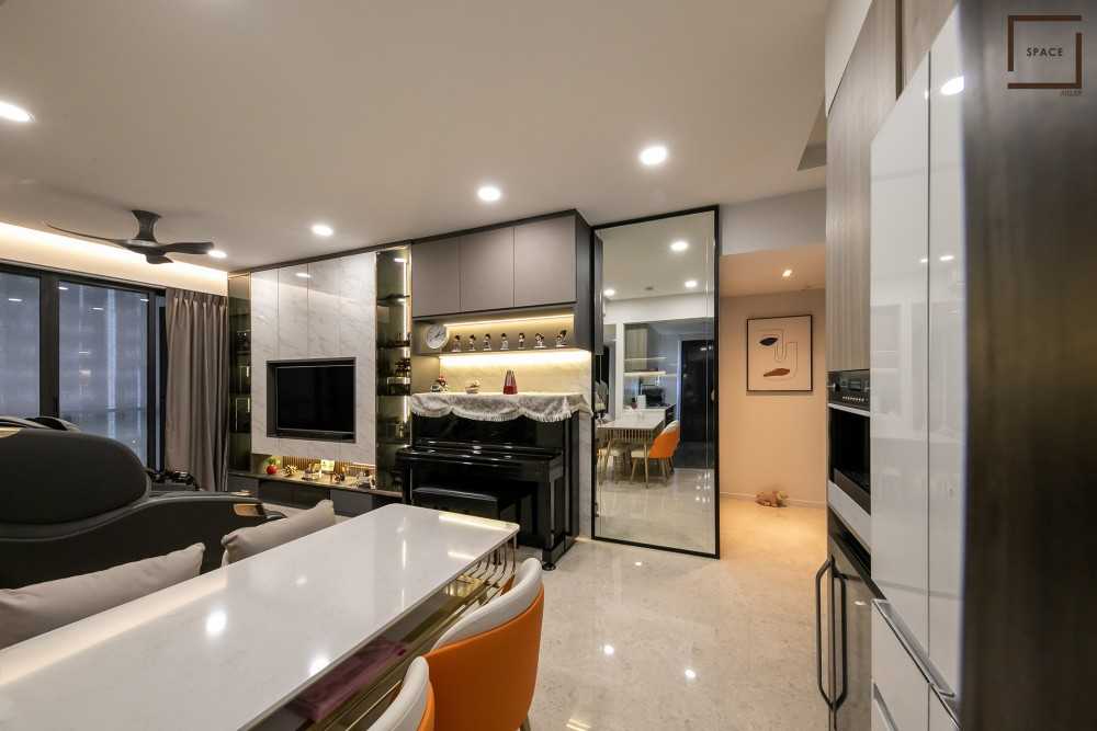 Contemporary Living Room with TV Console and Sofa