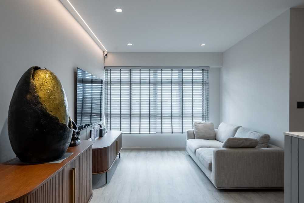 Modern Living Room with TV Console and Sofa