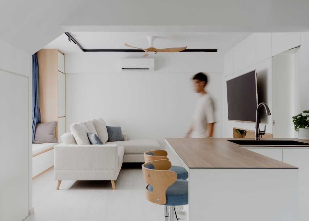 Modern Living Room with Settee and Vinyl Flooring