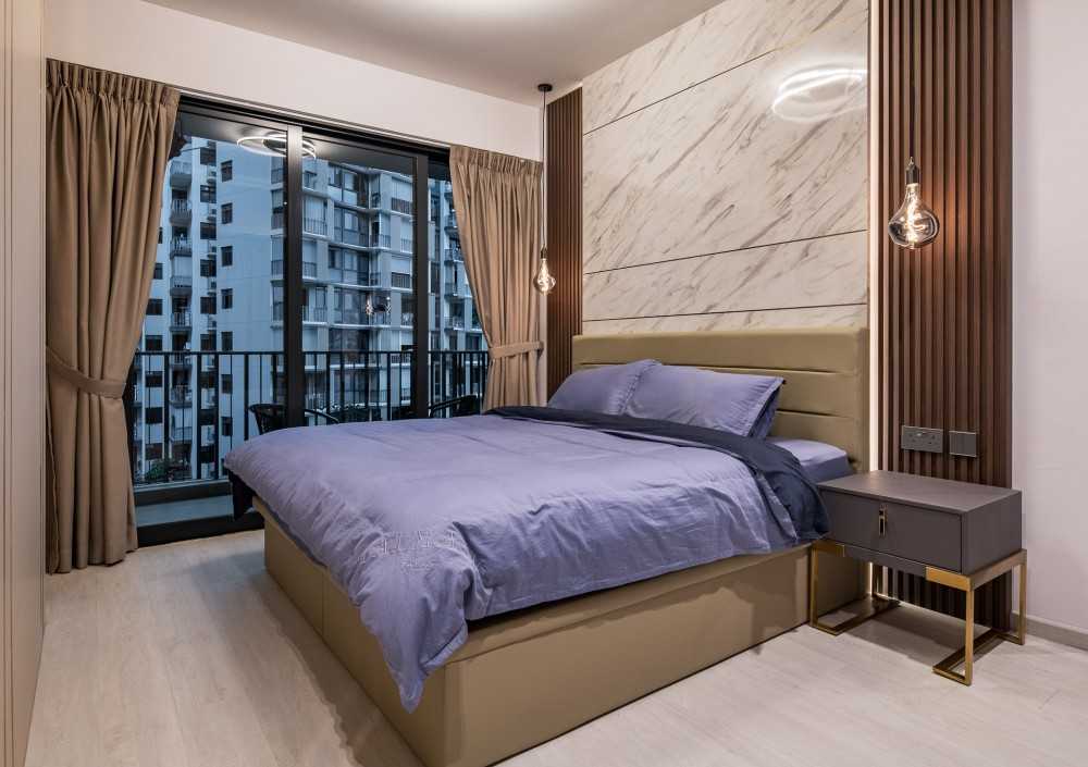Contemporary Bedroom with Platform Bed and Cove Lighting