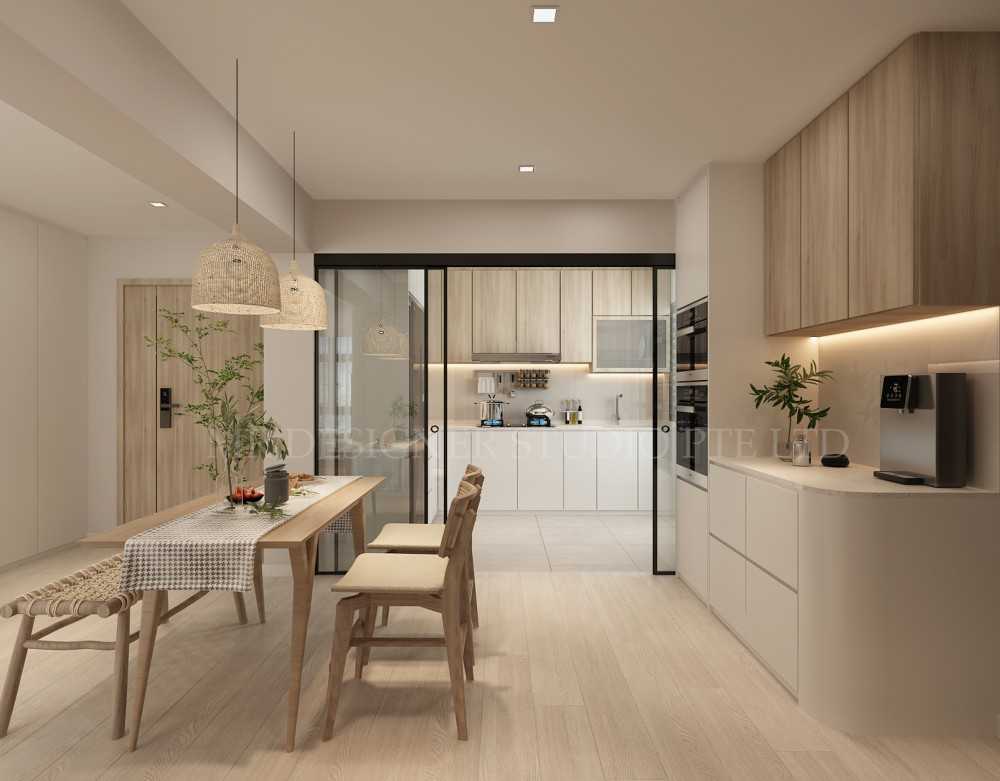 Contemporary Kitchen with Countertop and Vinyl Flooring