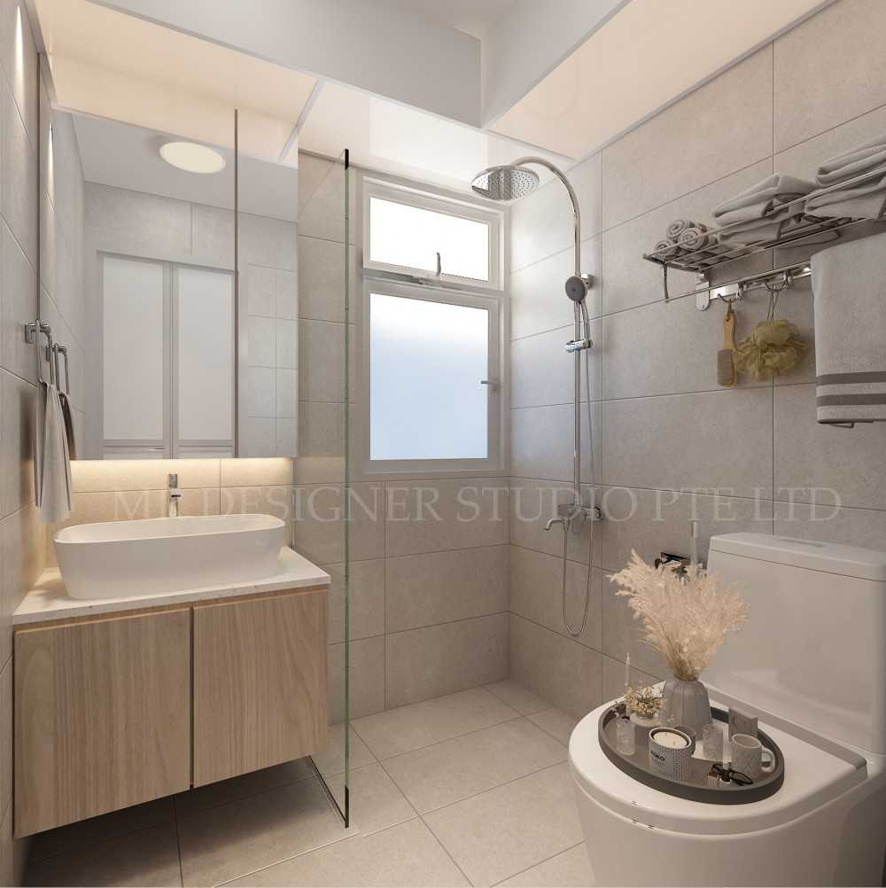 Contemporary Bedroom with Homogeneous Tiles and Herringbone Tiling