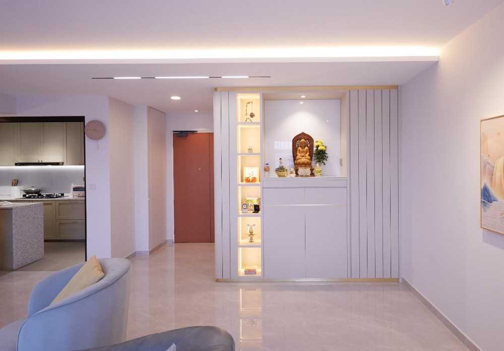 Contemporary Entryway with Small Storage and Display Cabinets