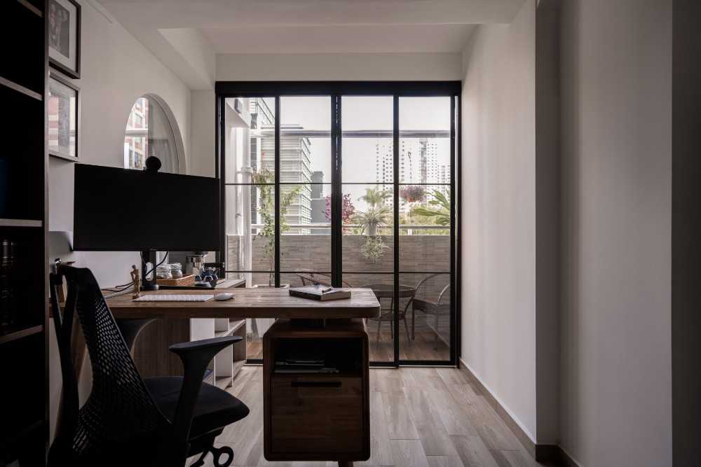 Modern Study with Desk and Desk Chairs