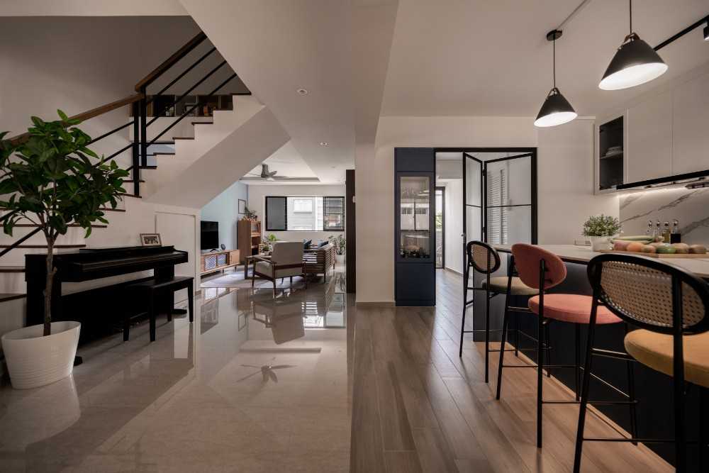Modern Living Room with Paintings and Coffee Table