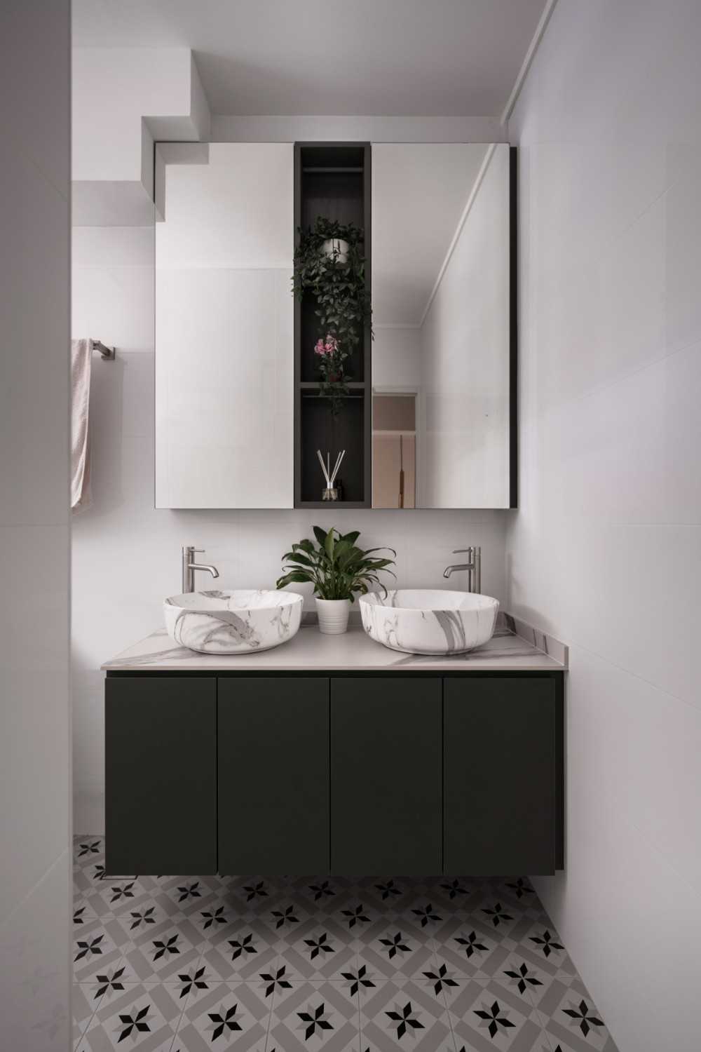 Modern Bathroom with Mirror and Bathroom Mirrors