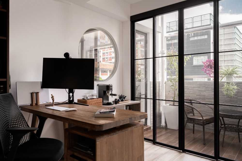 Modern Study with Desk and Desk Chairs