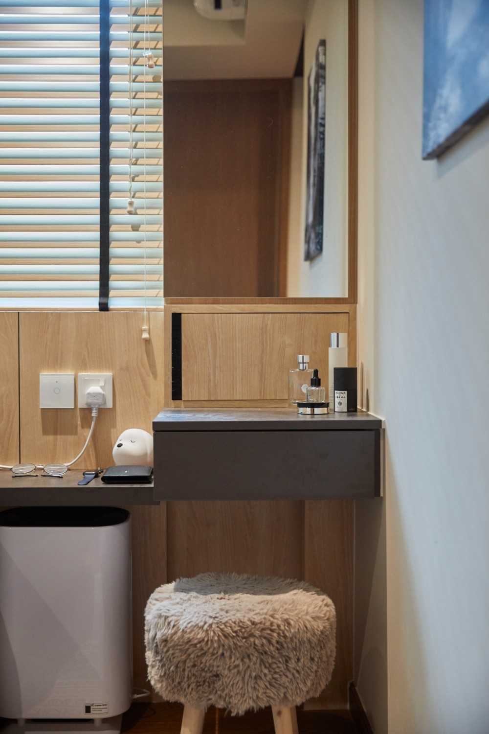Modern Bedroom with Bedside Table and Bedroom Dresser