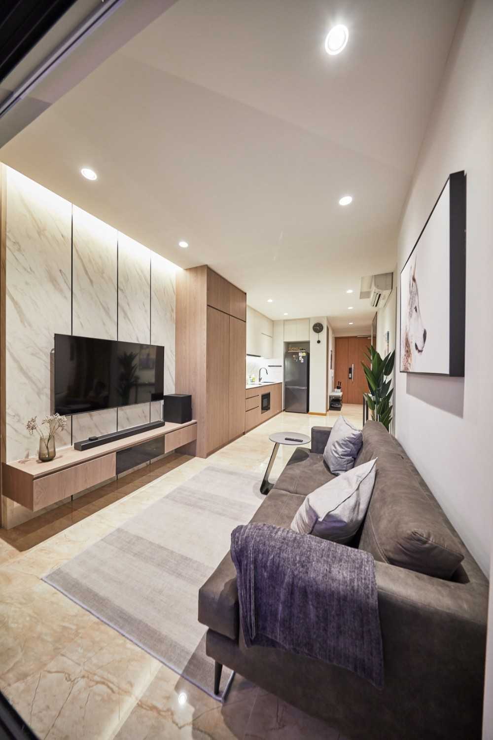 Modern Living Room with Feature Wall and Sofa