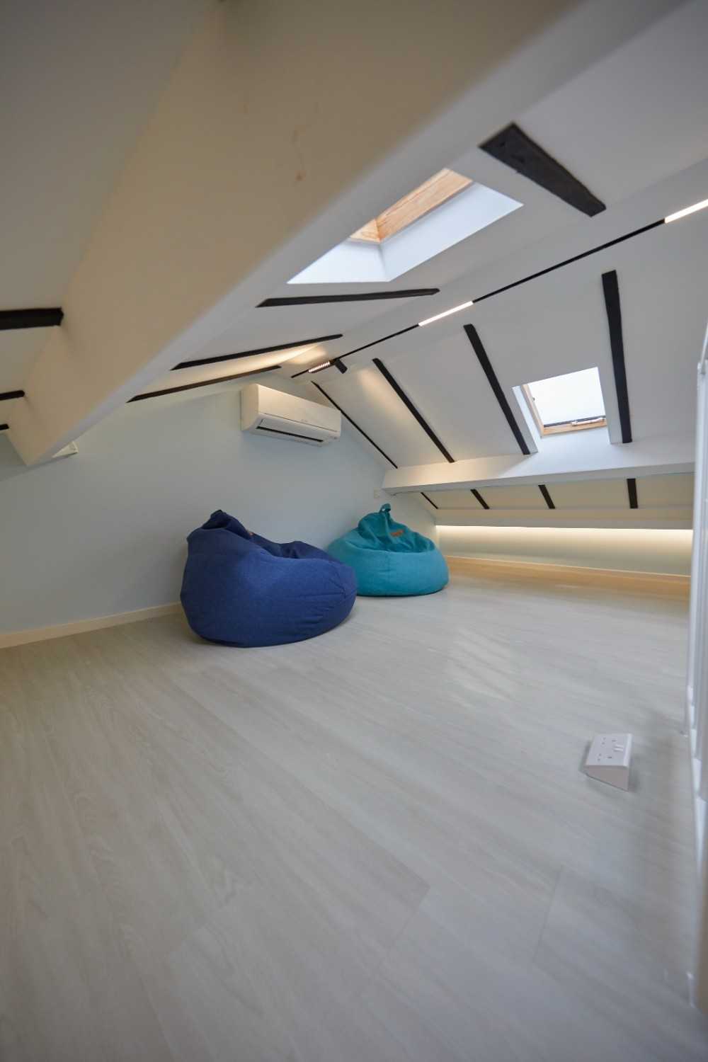 Transitional Gaming Room with Sofa and Sectional Sofas