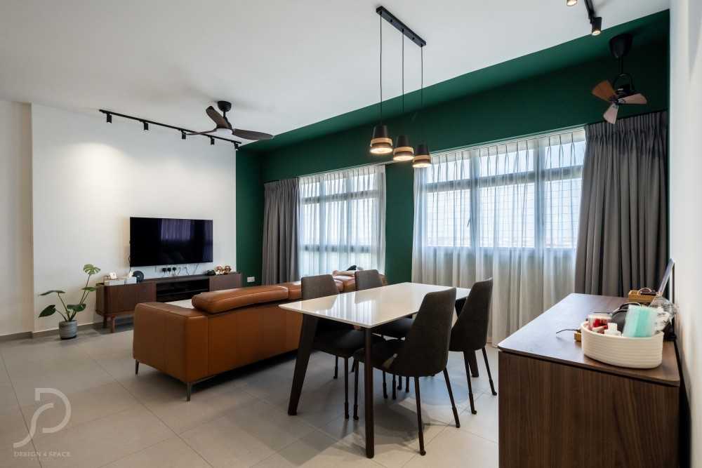 Modern Dining Room with Ceiling Light and Dining Table