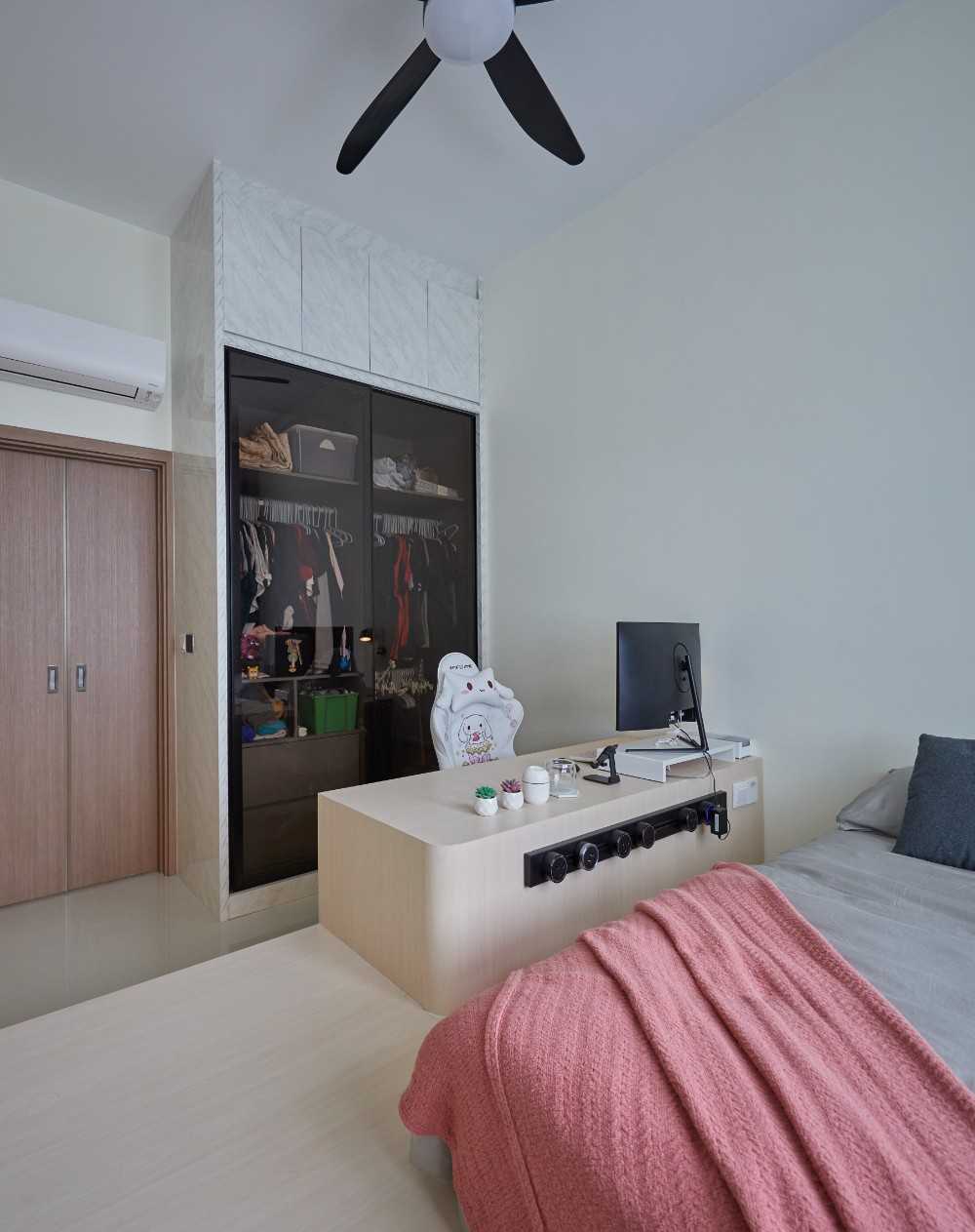Contemporary Bedroom with Wardrobe and Built-in Bed