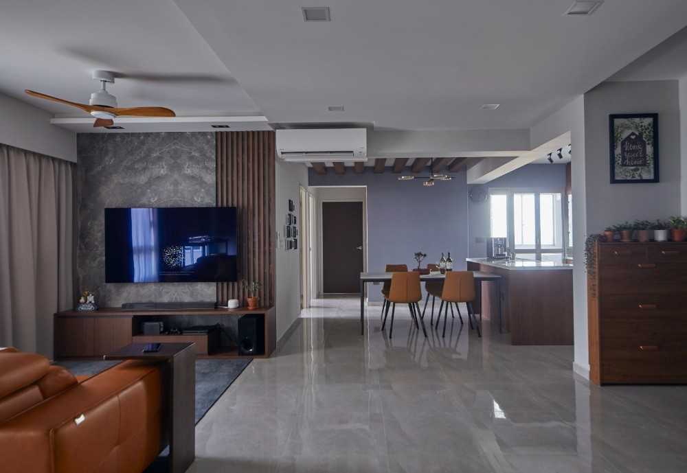 Contemporary Living Room with Carpet and Sofa