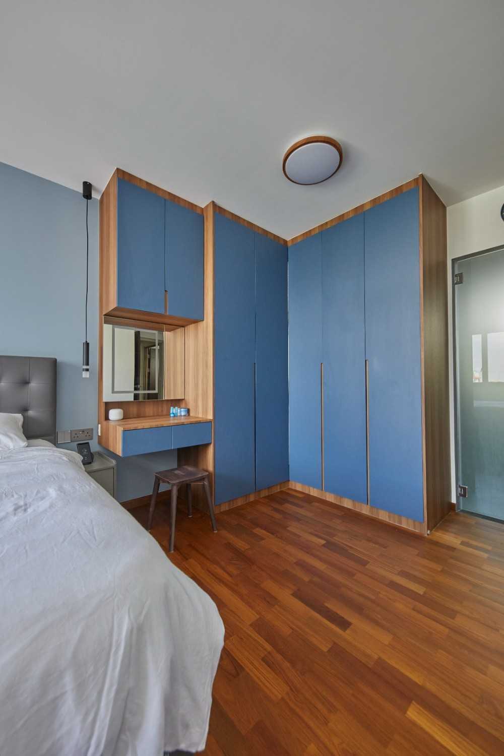 Contemporary Bedroom with Wardrobe and Bedside Table