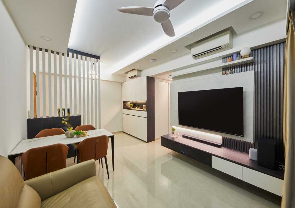 Contemporary Living Room with Sofa and TV