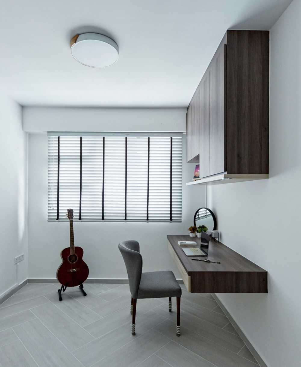 Contemporary Home Office with Desk and Desk Chairs
