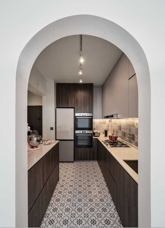 Scandinavian Kitchen with Kitchen Backsplash and Kitchen Cabinets