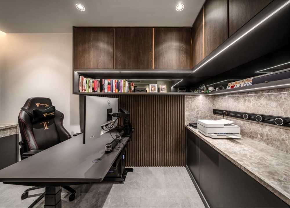 Modern Study with Desk and Desk Chairs