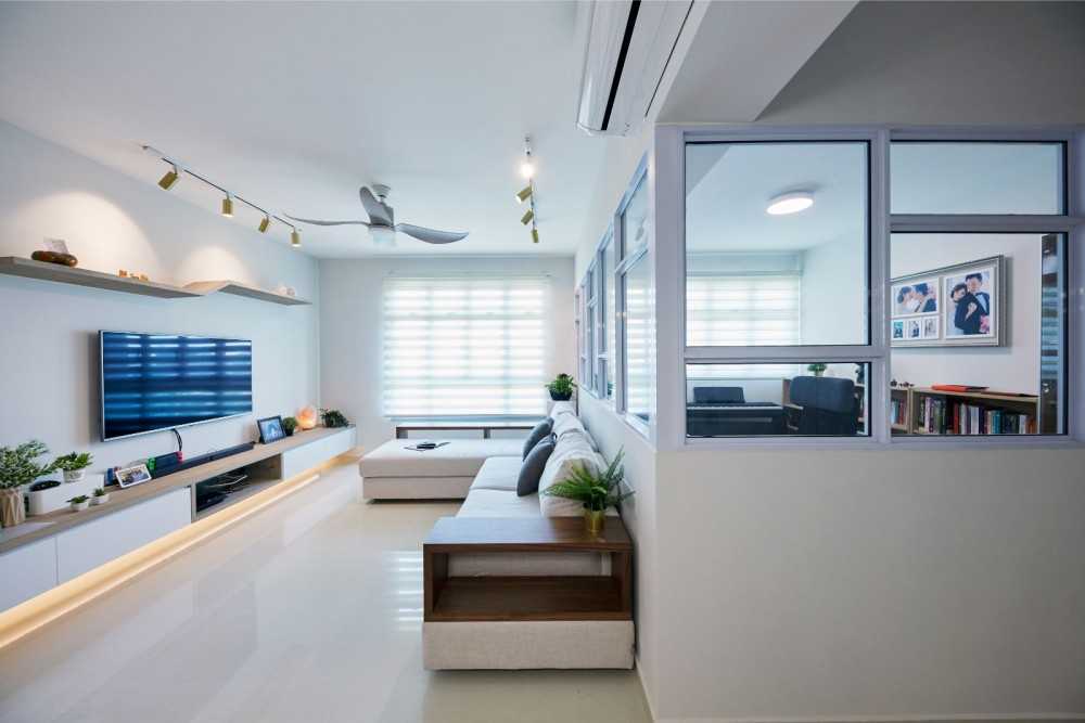Contemporary Living Room with Sofa and Side Table