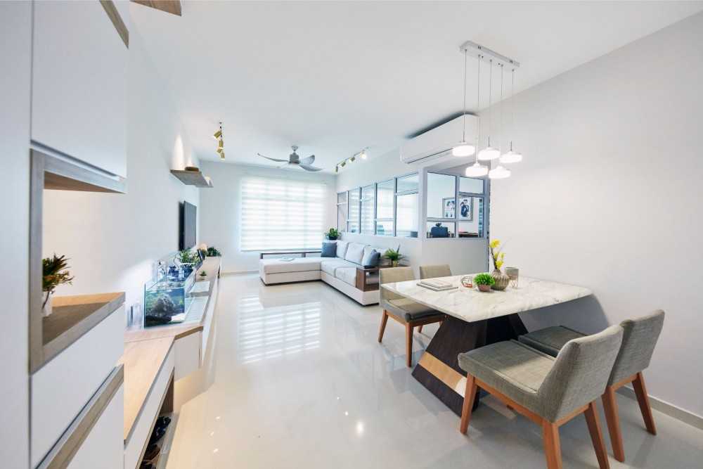 Contemporary Entryway with Seating Bench and Shoe Rack