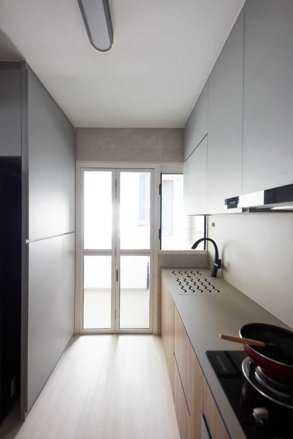 Scandinavian Kitchen with Kitchen Island and Cupboard